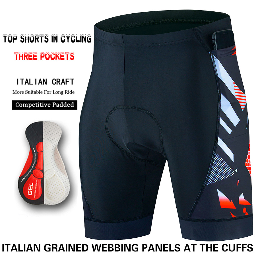 Title 5, Shorts de ciclismo masculinos com três bolsos, ...