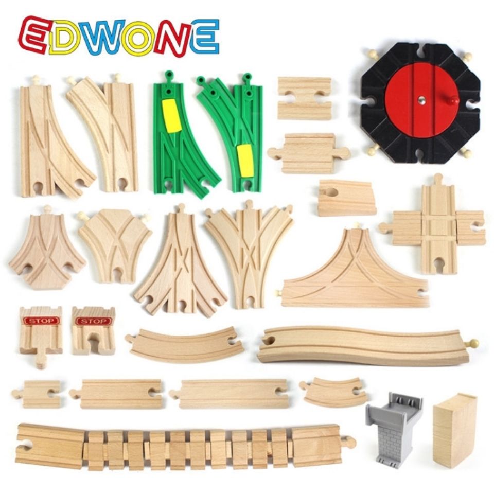 Small Train Building Blocks Assembling Children's Educational Toys Wood Accessories