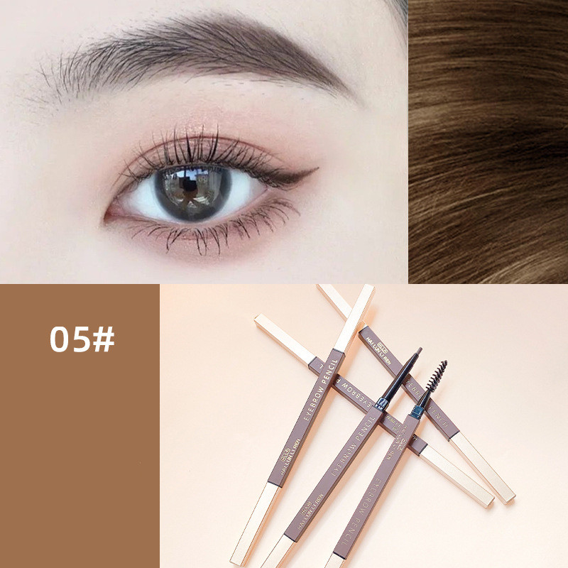 Automatic Rotary Sketch Waterproof And Non Smudging Extremely Thin Double Headed Eyebrow Pencil 05Milk Tea - Shop at LoveMi