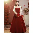 Wine Red Gauze Length