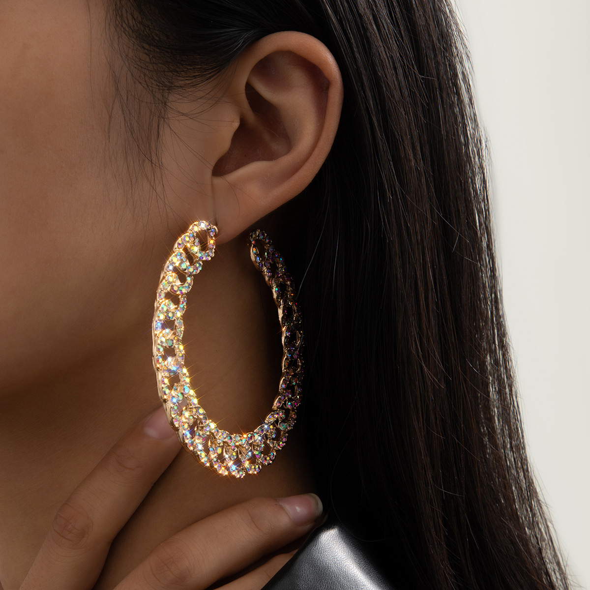 Female Exaggerated Retro Style Big Circle Earrings