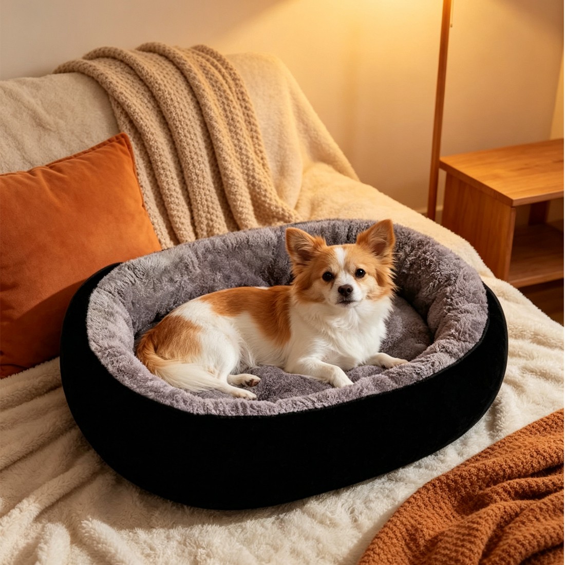 Dog Bed Cat Beds Soft Washable Fleece Puppy Cushion Warm Pet Basket Large UK — image 9