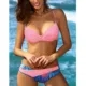 Printed Split Four color Swimsuit Bikini Pink - Shop at LoveMi