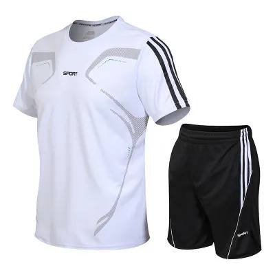 Running Training Clothes Men's Basketball Fitness Clothes Men's Sports Suits White - Shop at LoveMi