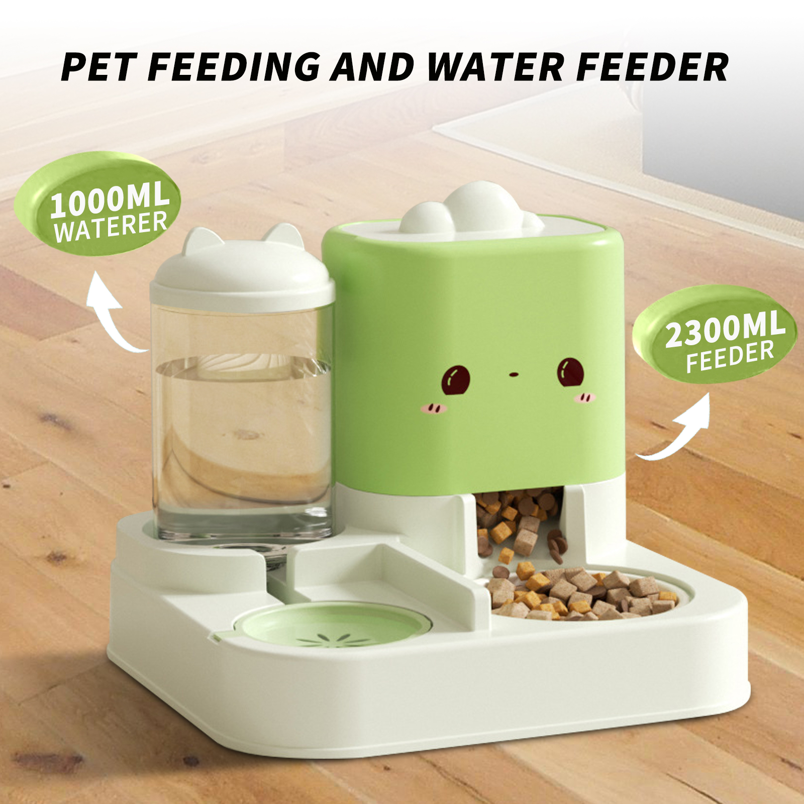 Super Cute Pink Cartoon Shaped Pet Feeding And Drinking Device, Filled With Cute Elements, Paired With Thoughtful Large Capacity Design, Easily Solves The Problem Of Pet Hunger And Thirst Dur