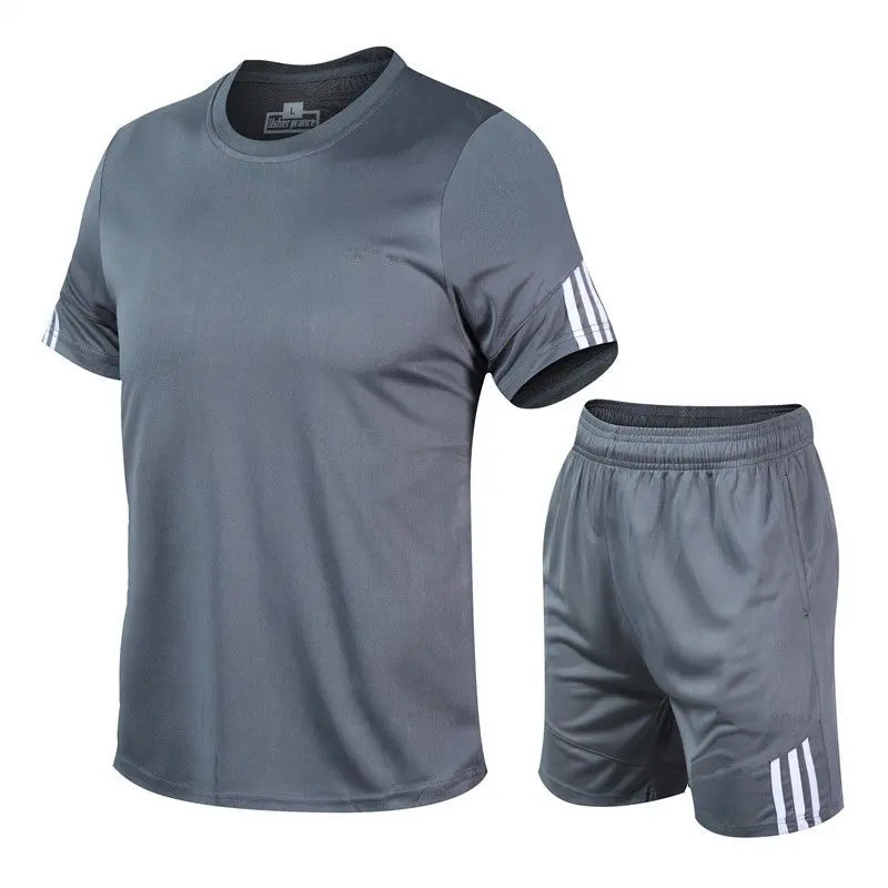 Men Sports Suit Track Running Gym Two Piece Quick