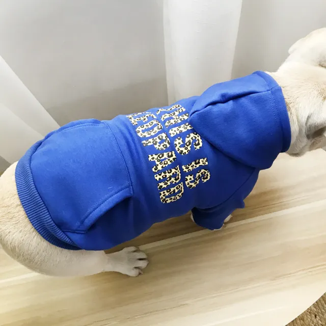 Warm Pet Clothing Plus Fleece Dog Sweater Blue - Shop at LoveMi
