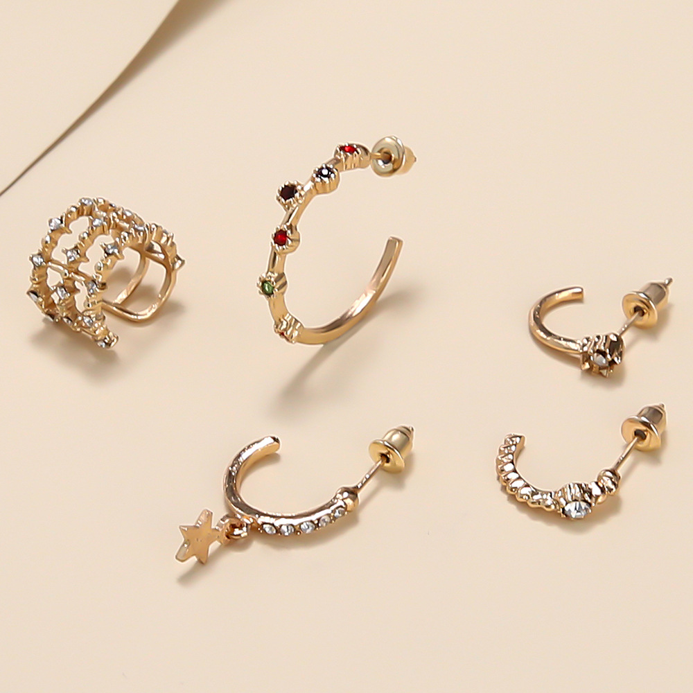 Cross-border New Earrings Ins Wind Flashing Diamond Dazzling Color