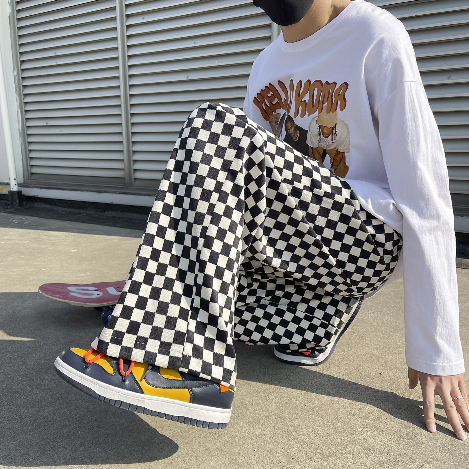 Title 6, Checkerboard Retro Sweatpants Hong Kong Style L...