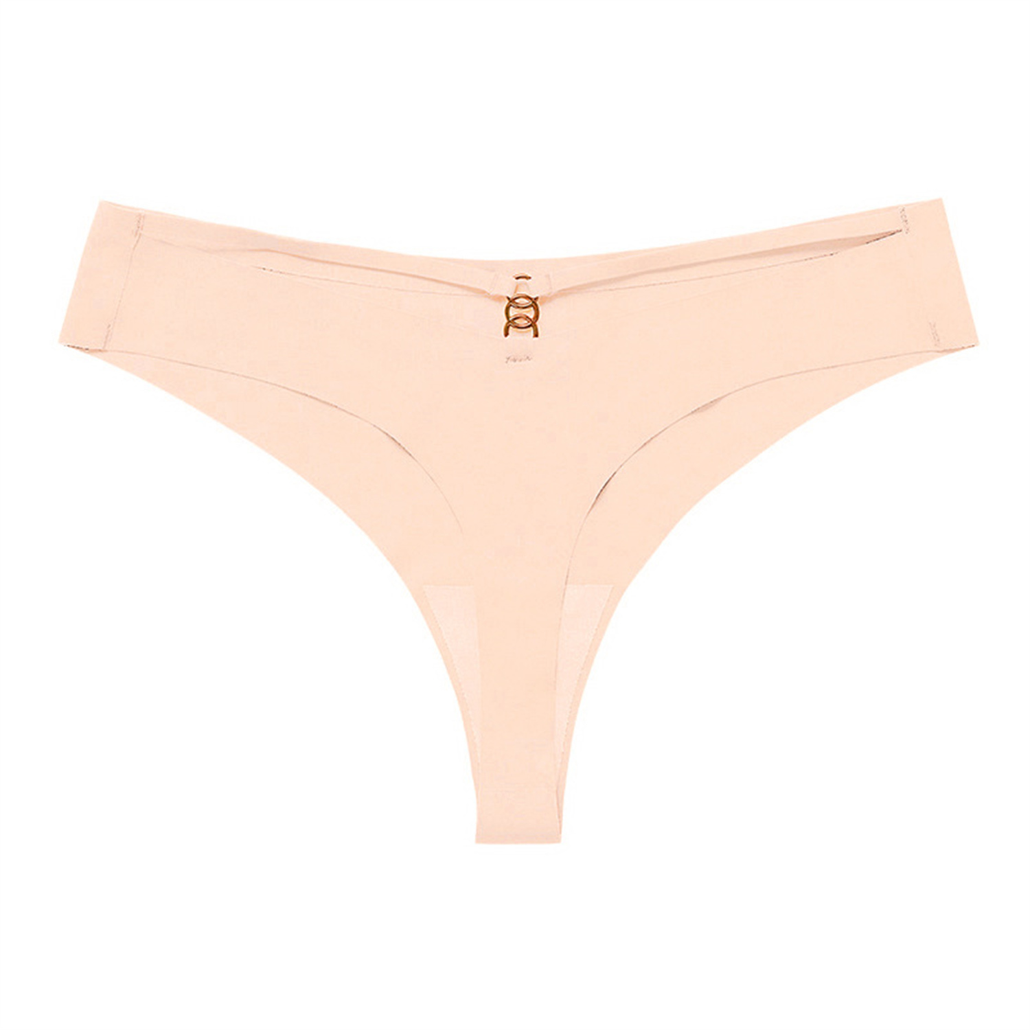 Panties Set Women Seamless Panties Sexy Low-Waist G-String Thong Ice Silk Underwear Hollow Out T-Back Solid Bandage Female Lingerie