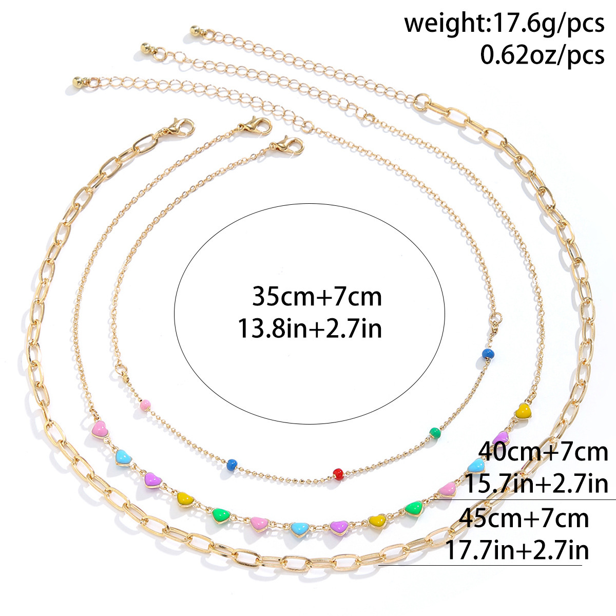 Title 6, Drop Oil Tvin Candi Color Love Necklace za žene