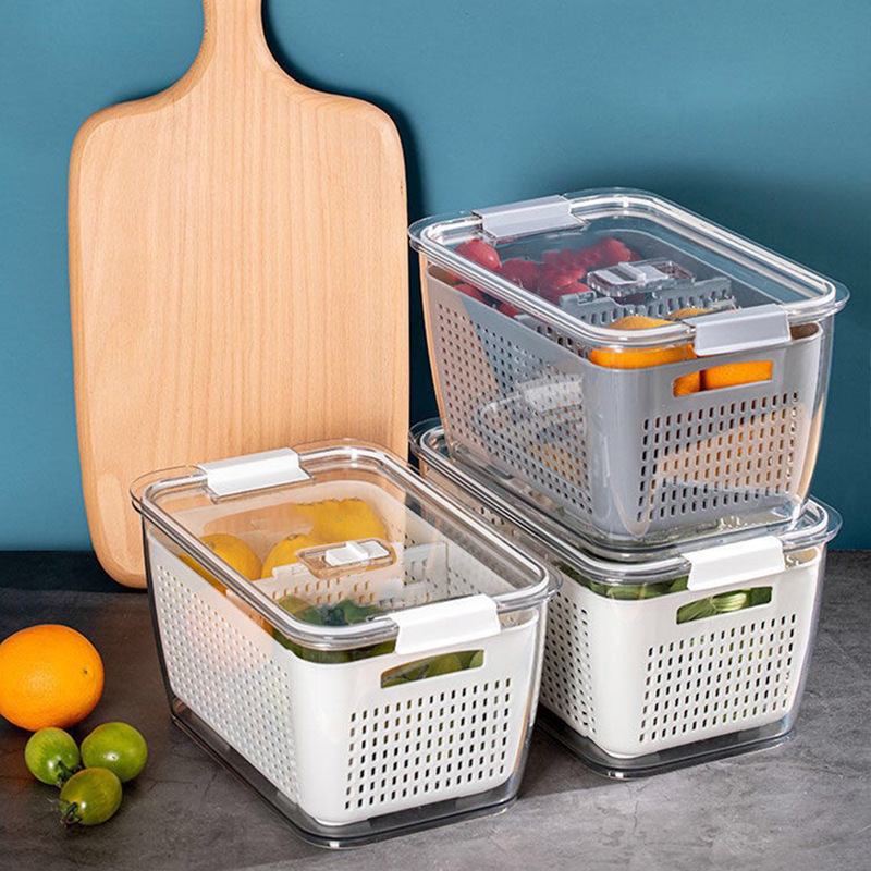 Multifunctional Draining Transparent Fresh-keeping Storage Box