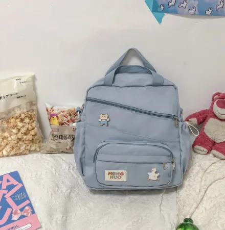 Contrast Color Mini Backpack Women's New Student All Match Shoulder Bag Blue - Shop at LoveMi