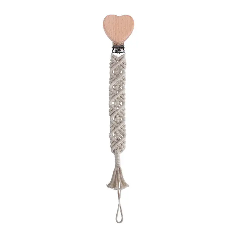 Beech Animal Anti-dropping Toy Teether Children's Hand-woven Pacifier Rope