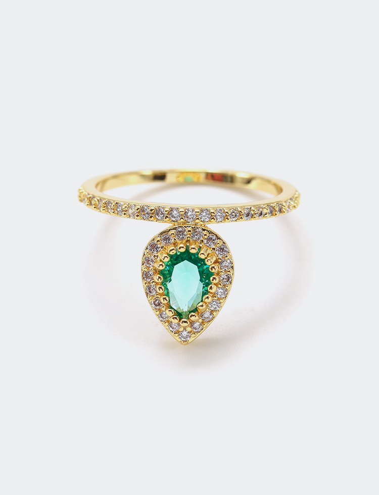 Fashion And Elegant Gold Plated Thai Style Ring With Zircon Glass