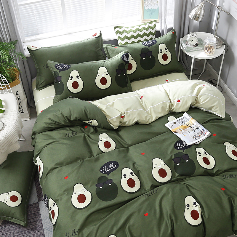 3Pcs Avocado Bedding Sets Fruit Theme Duvet Cover Sets Cute Avocado Quilt Cover... 3