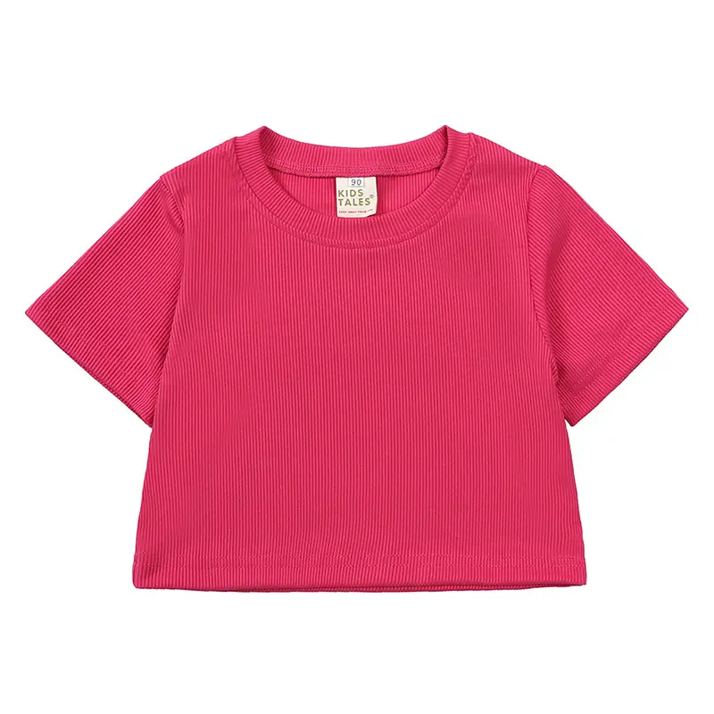 Girls' Short-sleeved Shirt Bell-bottom Pants Two-piece Set