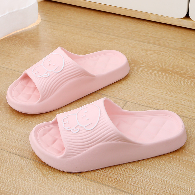Cute Cartoon Dog Slippers Summer Solid Color Non-slip Rhombus Bathroom Slipper I - Picture 10 of 11