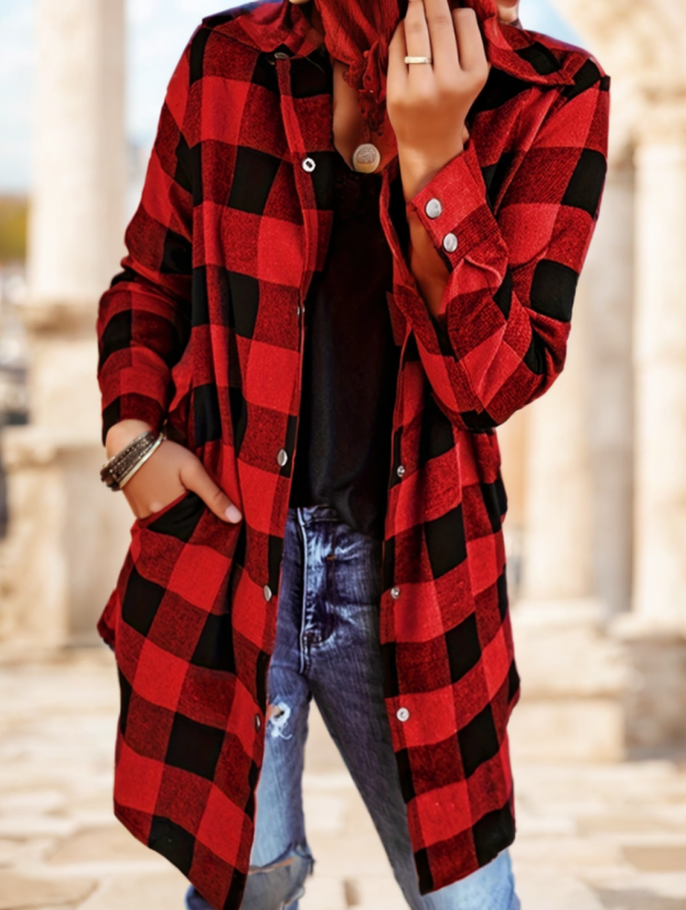 Plaid Print Button Front Shirt