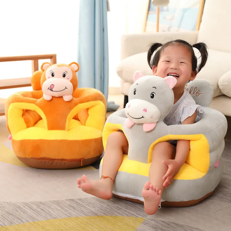 Cute Anti-rollover Baby Learns to Sit on Sofa Cartoon