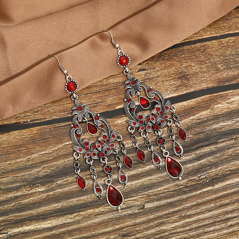 Green and Silver Vintage Style Earrings