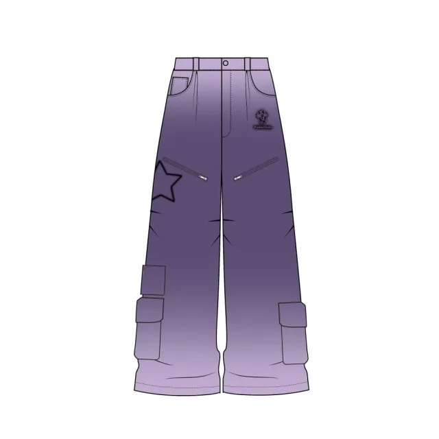 Chaopai Purple Straight Leg Wide Leg Pants Purple - Shop at LoveMi