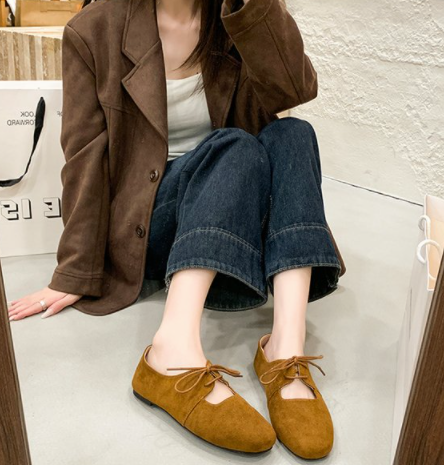 Faux Suede Mary Jane Flats, picture 4 of 4