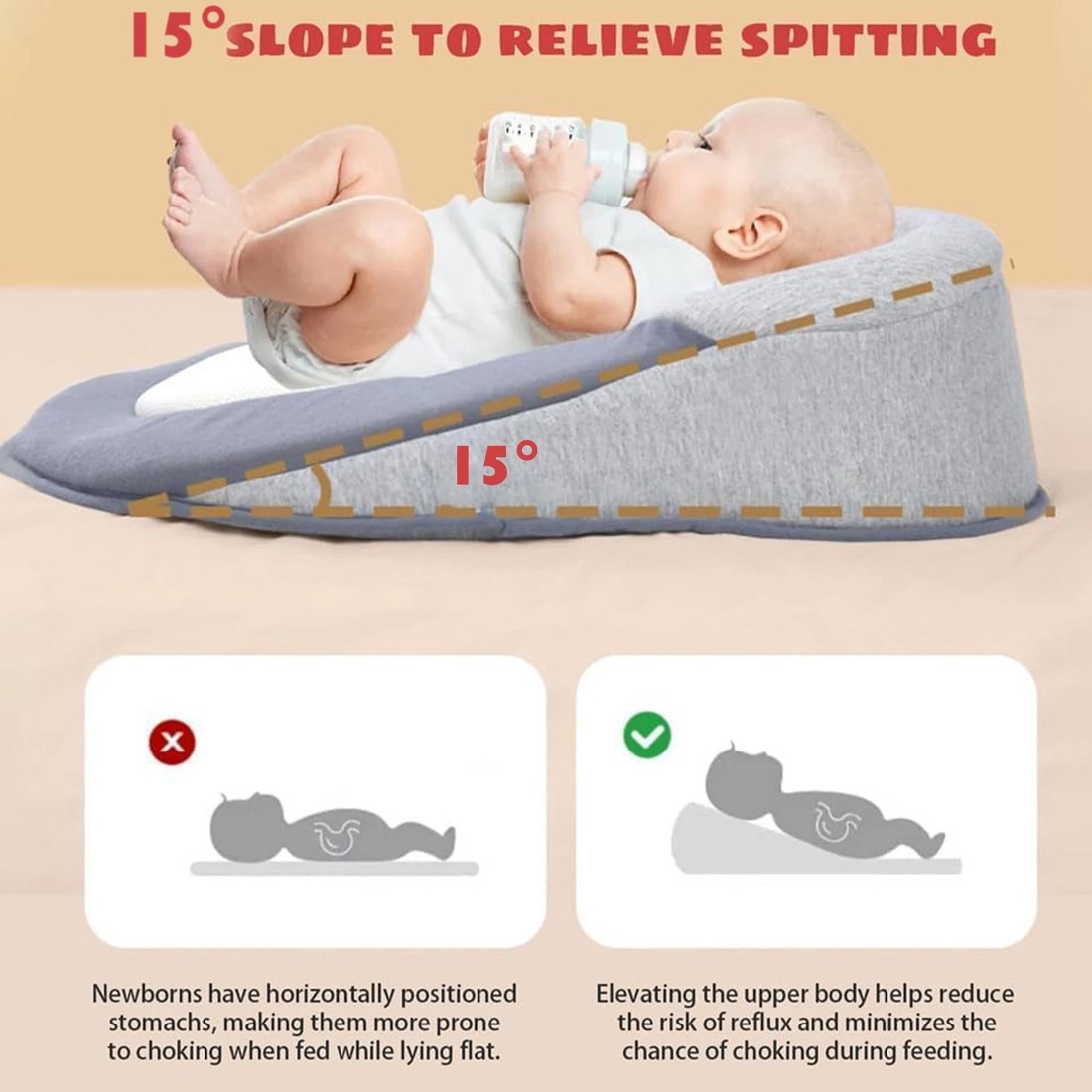 Baby Bed Acid Reflux With Strap, Baby Bed For Reducing Spit-Up, Anti Reflux HOT 13