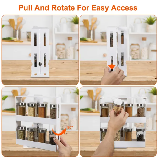 Swivel Cabinet Organizer Revolving Kitchen Rack Spice Organizer image 4