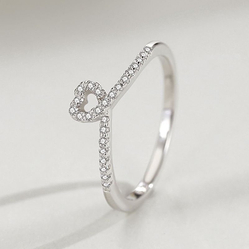 925 Sterling Silver Ring Female Love Micro Diamond Index Finger Ring Ring