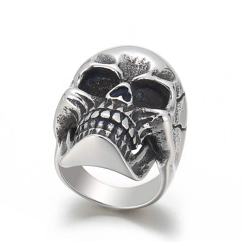 Creative Titanium Steel Skull Ring Rock Style