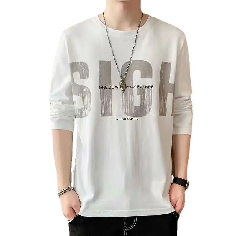 Men's Loose Solid Color Casual Bottoming Shirt