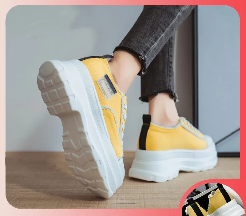 Sports And Leisure Platform Shoes Increase The Trend Of Women's Shoes - Yellow