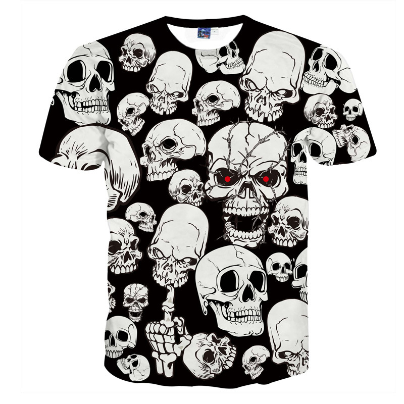 Title 2, Camiseta de verão com caveira 3D, estilo europe...