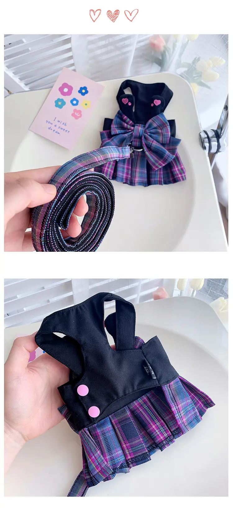 K Skirt Hand Holding Rope Pet Dog Clothes Small Dog Summer Thin