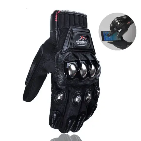 Motorcycle with Touch Riding Gloves