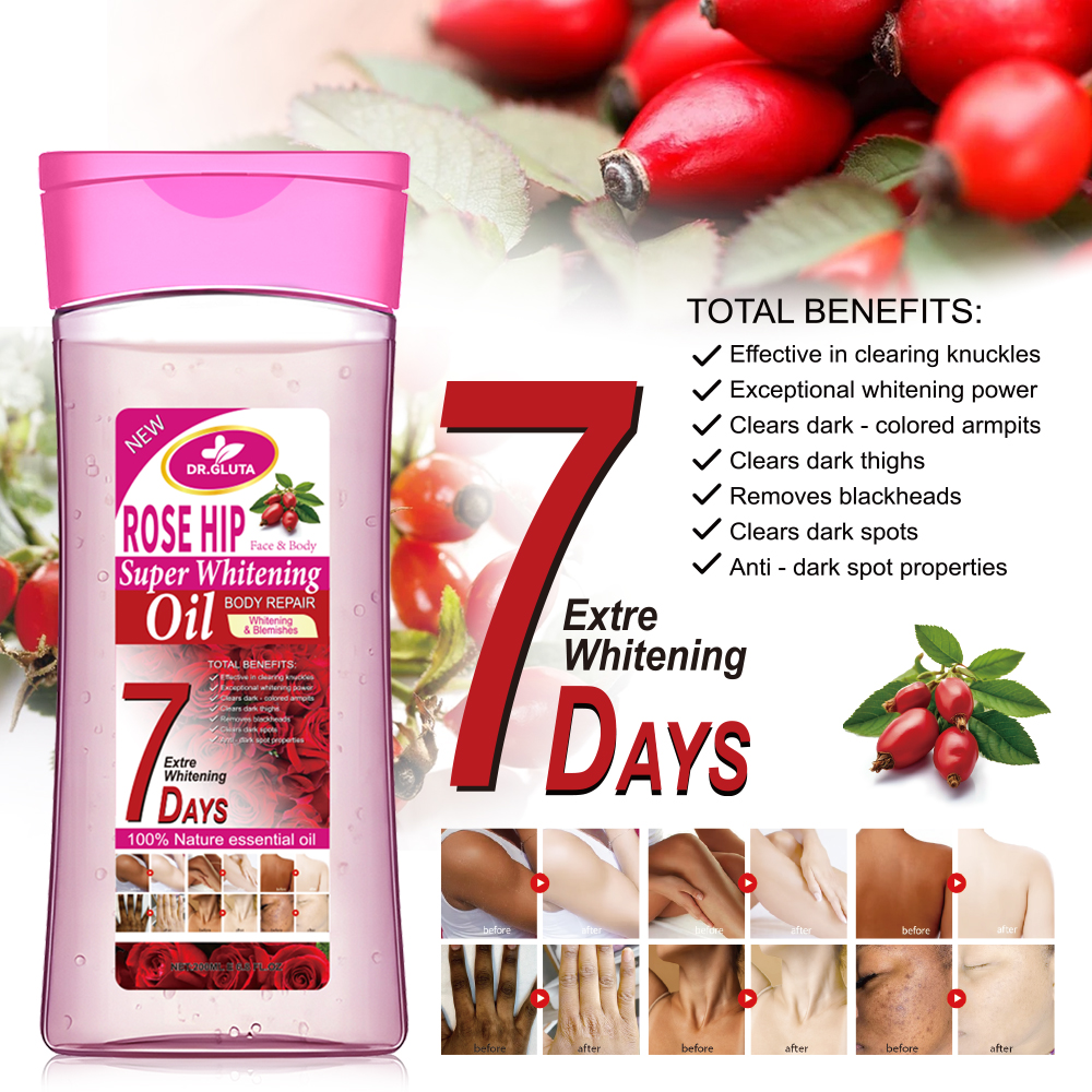 Rose Hip Body Oil Super Whitening Nature Essential Oil Skin Care Anti-aging 200ml