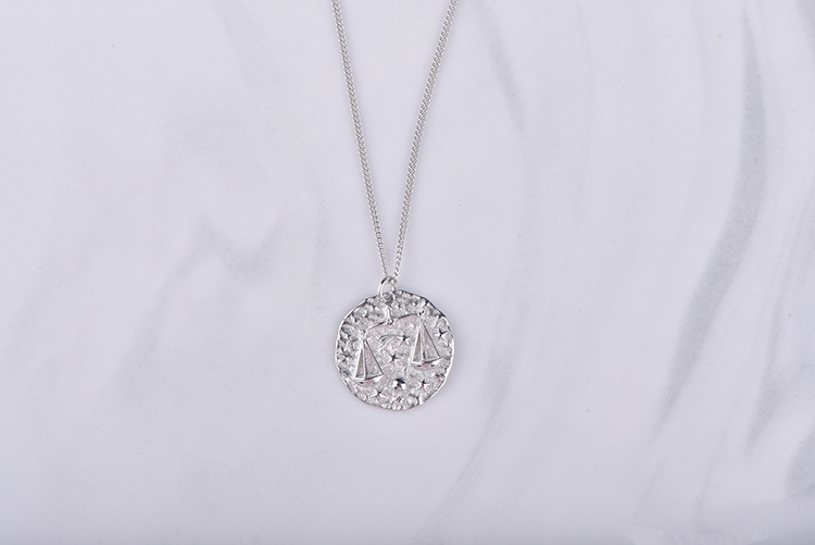 Sterling Silver 12 Zodiac Silver Necklace
