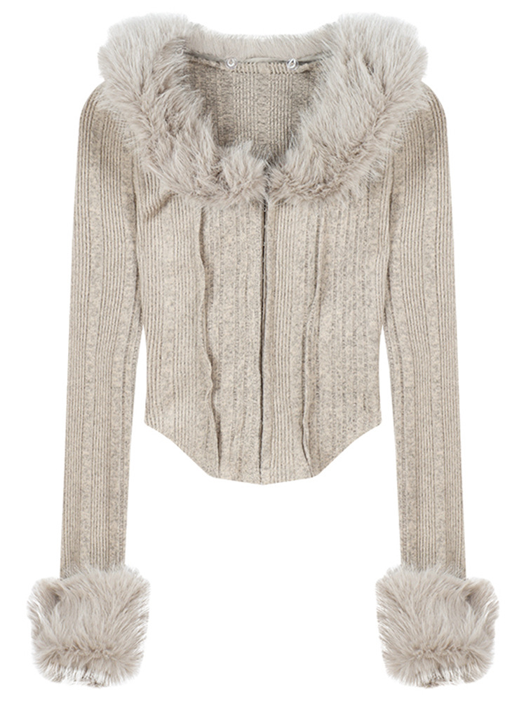 Slim Design Feeling Short Style With Sweater