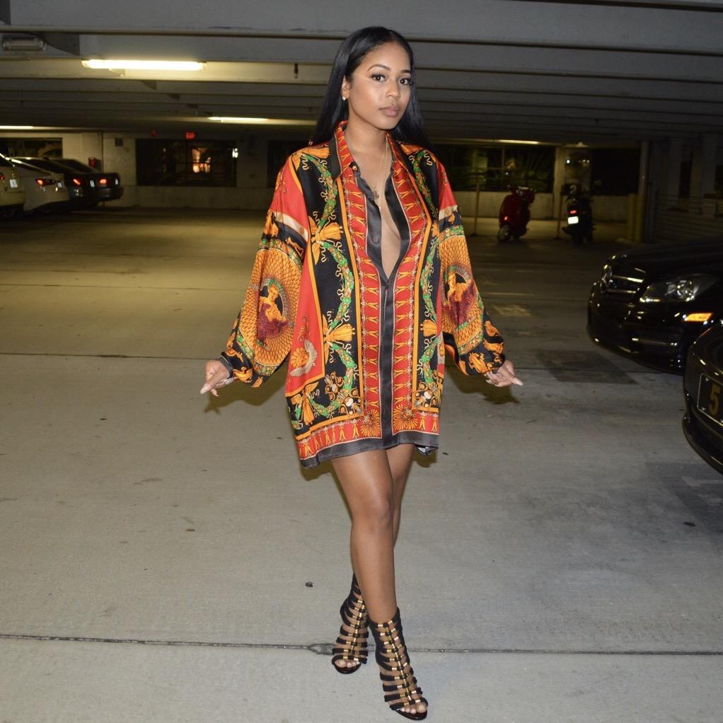 Women's Digital Printed Loose Long Sleeve Shirt