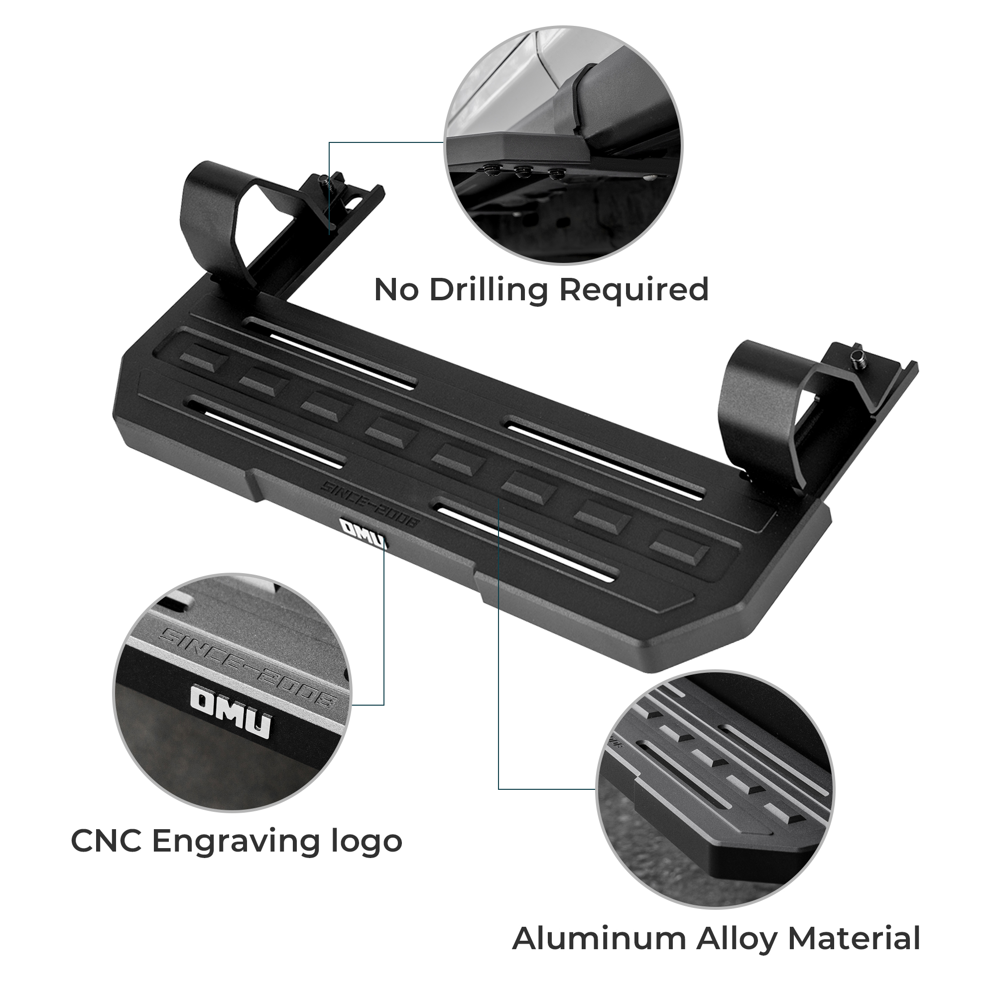 Side Steps For 2018 Wrangler JL 2 Doors Rubicon Only With OEM Rock Rails