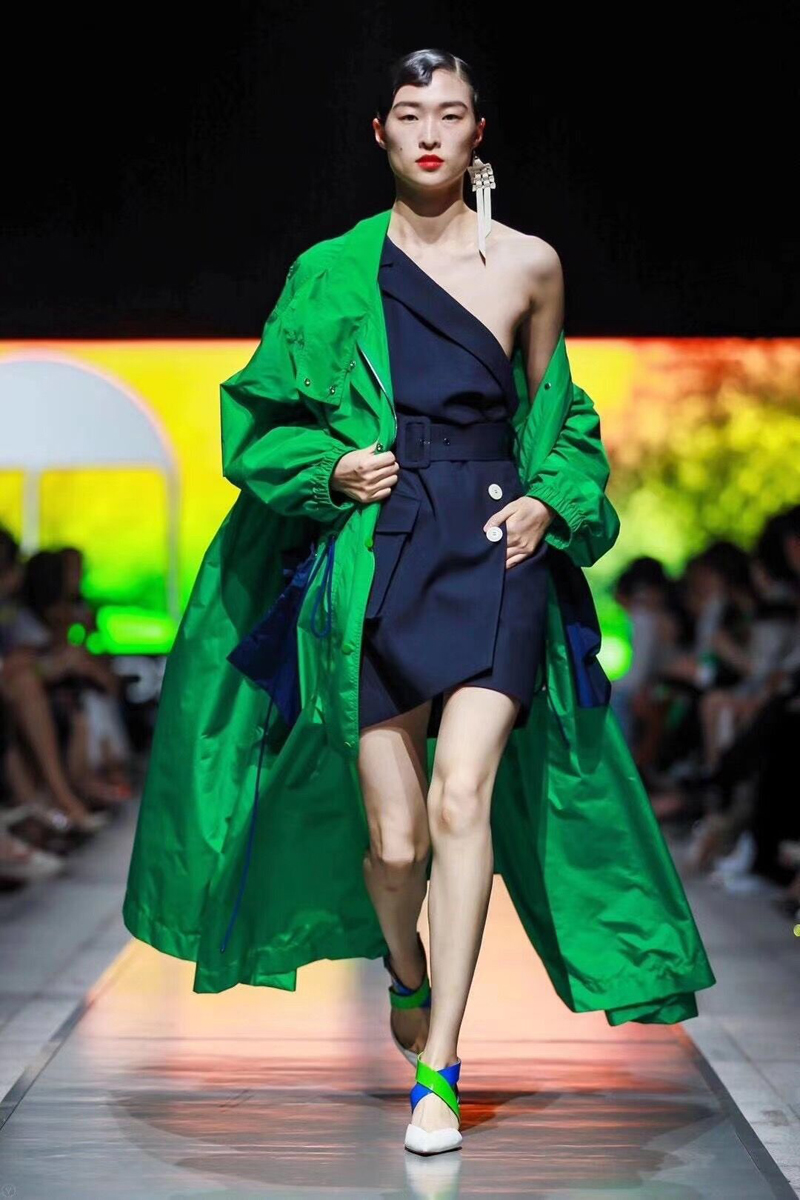 Thin Pocket Decoration Waist Men's And Women's Trench Coat