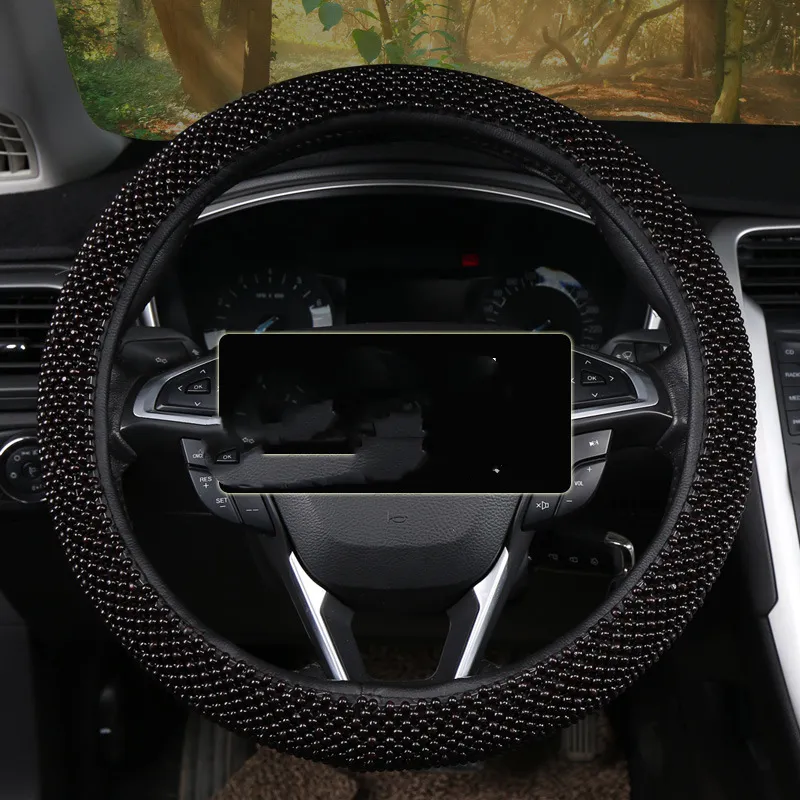 Small Card Light Wooden Bead Steering Wheel