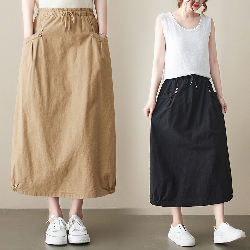 High Waist Long Skirt Versatile And Thin