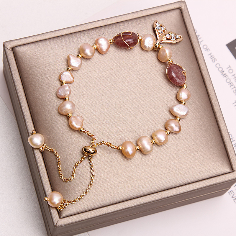 High-end Dolphin Fishtail Pearl Bracelet Women's Trendy Niche