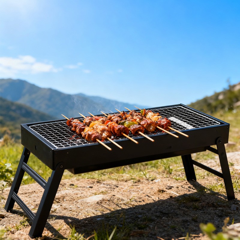 Portable Folding Charcoal BBQ Grill Picnic Travel Camping Outdoor Barbecue — image 8