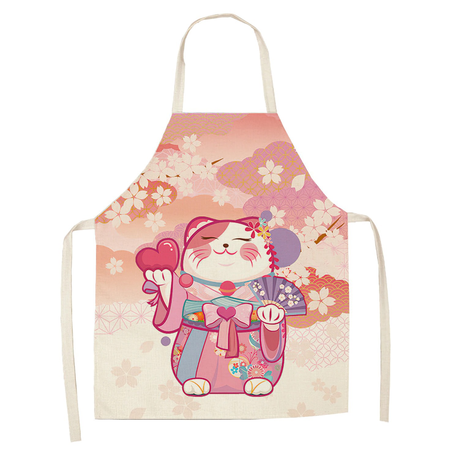 Title 6, Cartoon Cat Digital Printing Sleeveless Apron