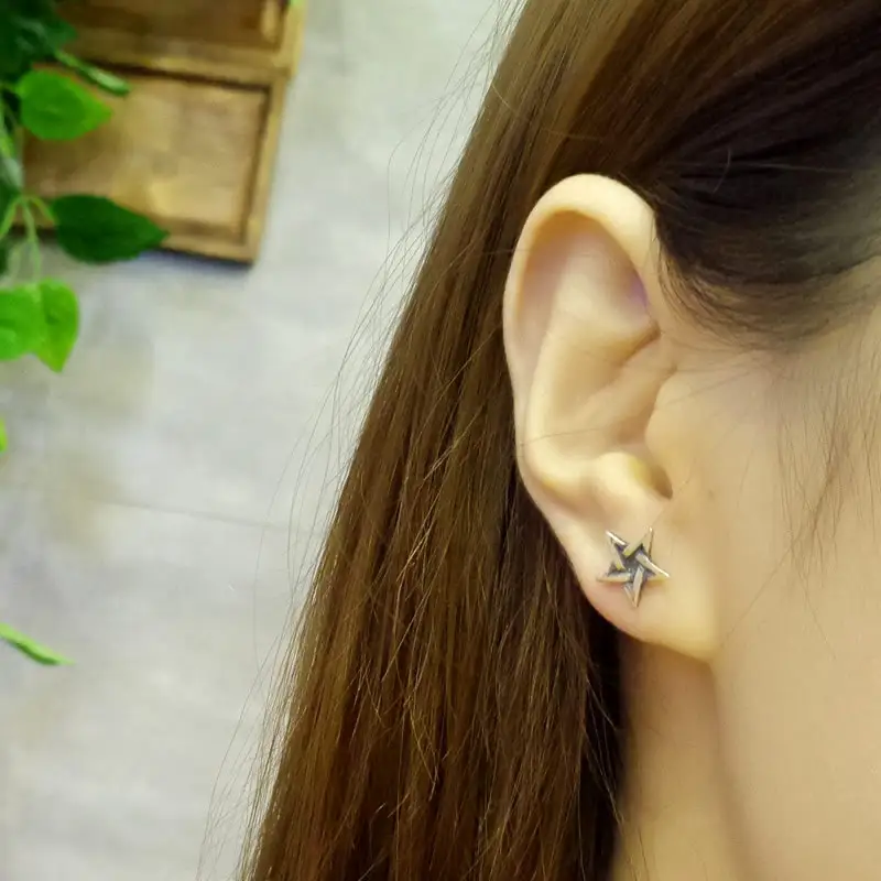 S925 Sterling Silver Five-point Star Earrings