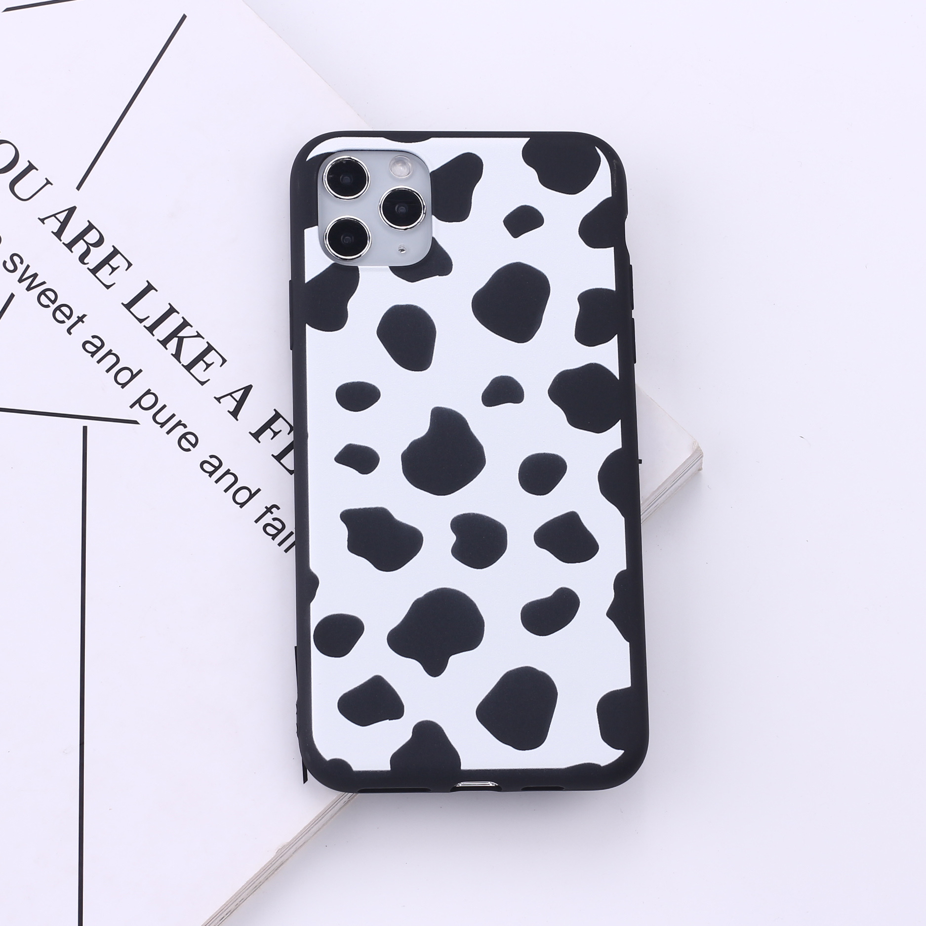 Title 4, Black border cow spots mobile phone soft shell ...