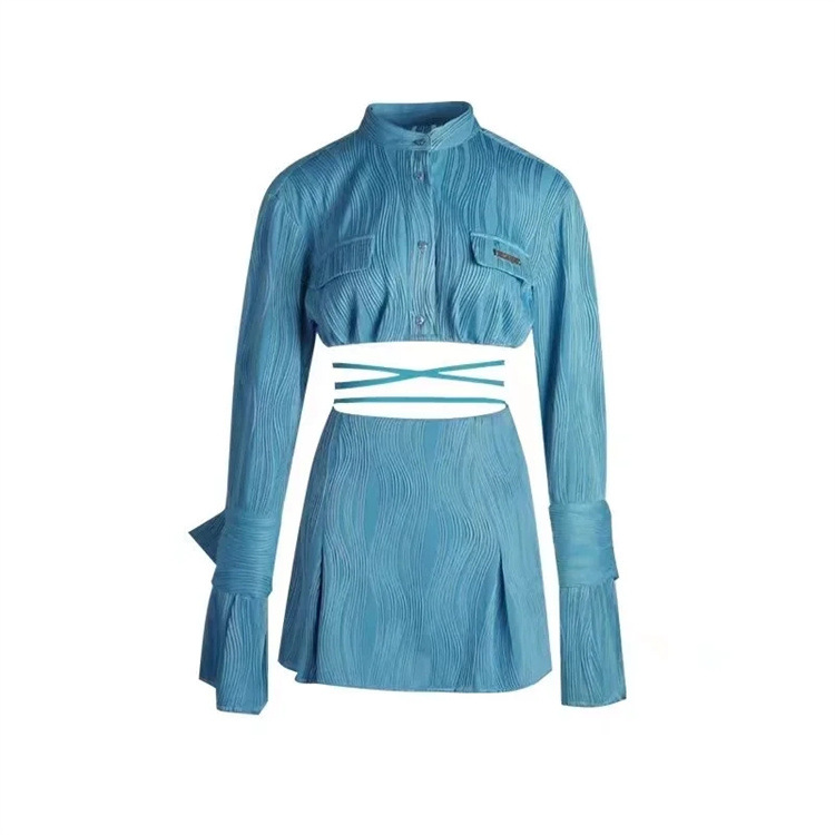 Women's Fashion High Waist Crop Dress Suit